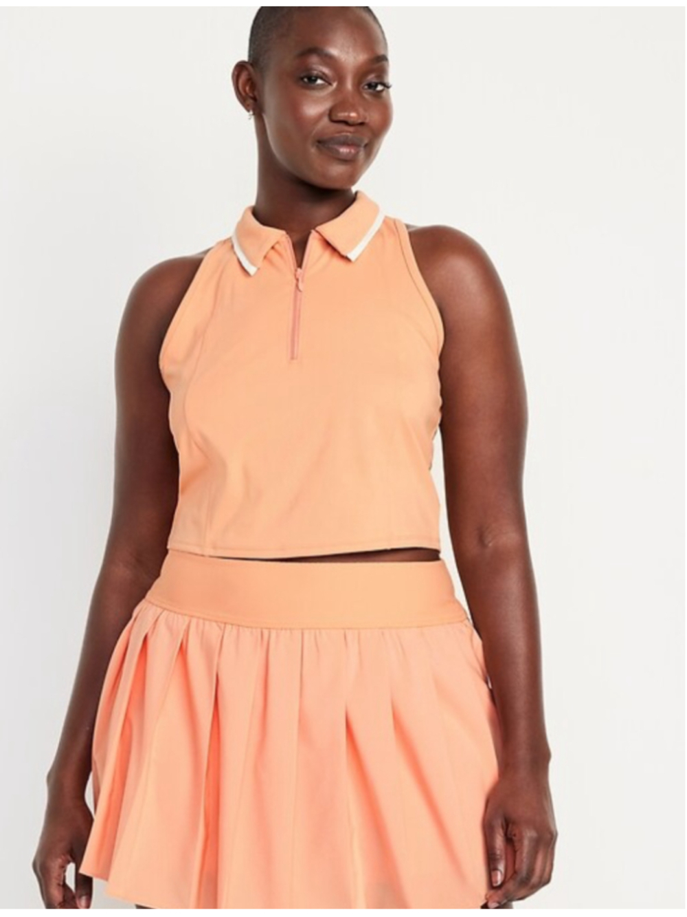 ⚡️2 for $38 Old Navy Powersoft Tank Top XL Orange White Sleeveless Polo
